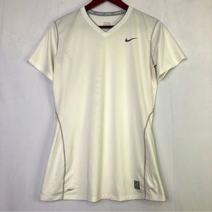 Nike Pro Fitted V-Neck Women’s Athletic Sports Gym Stretch Short Sleeve Top